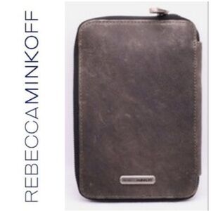 Rebecca Minkoff BOOKWORM Vintage Leather Zip Around Kindle/tablet/ e-reader case
